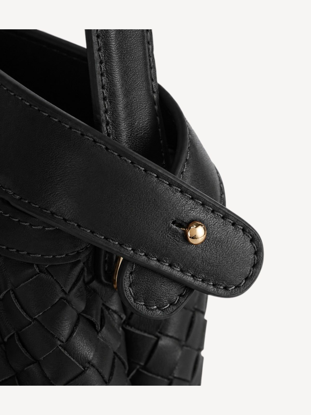 Florence Top Handle Woven Bag - Black