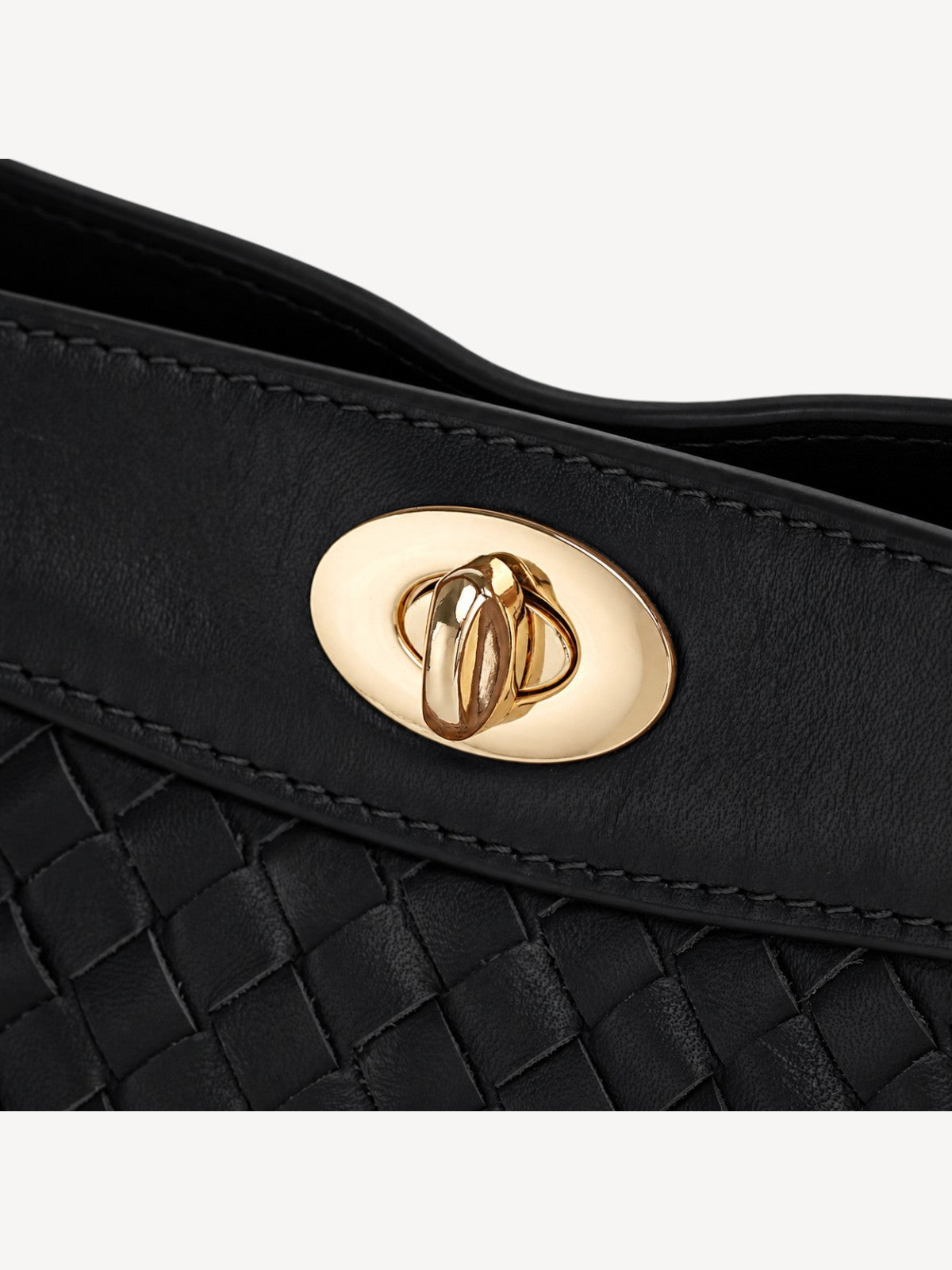 Florence Top Handle Woven Bag - Black