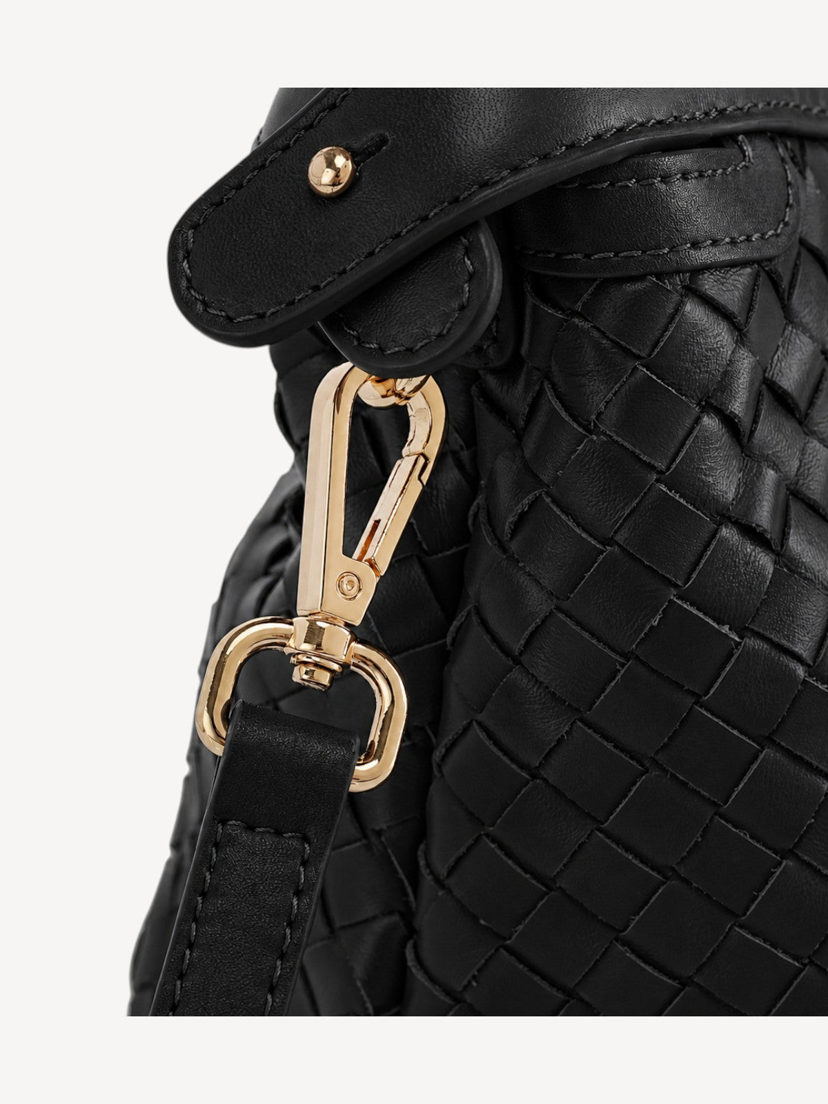 Florence Top Handle Woven Bag - Black