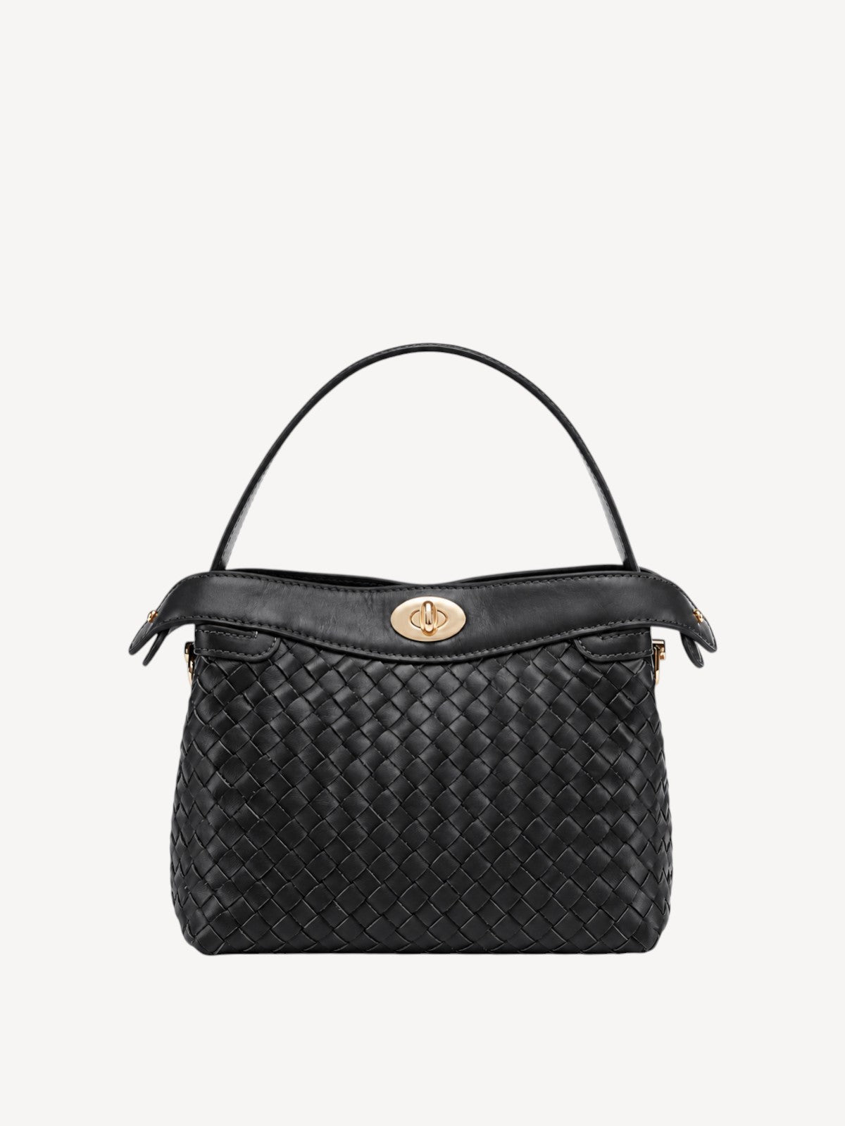 Florence Top Handle Woven Bag - Black