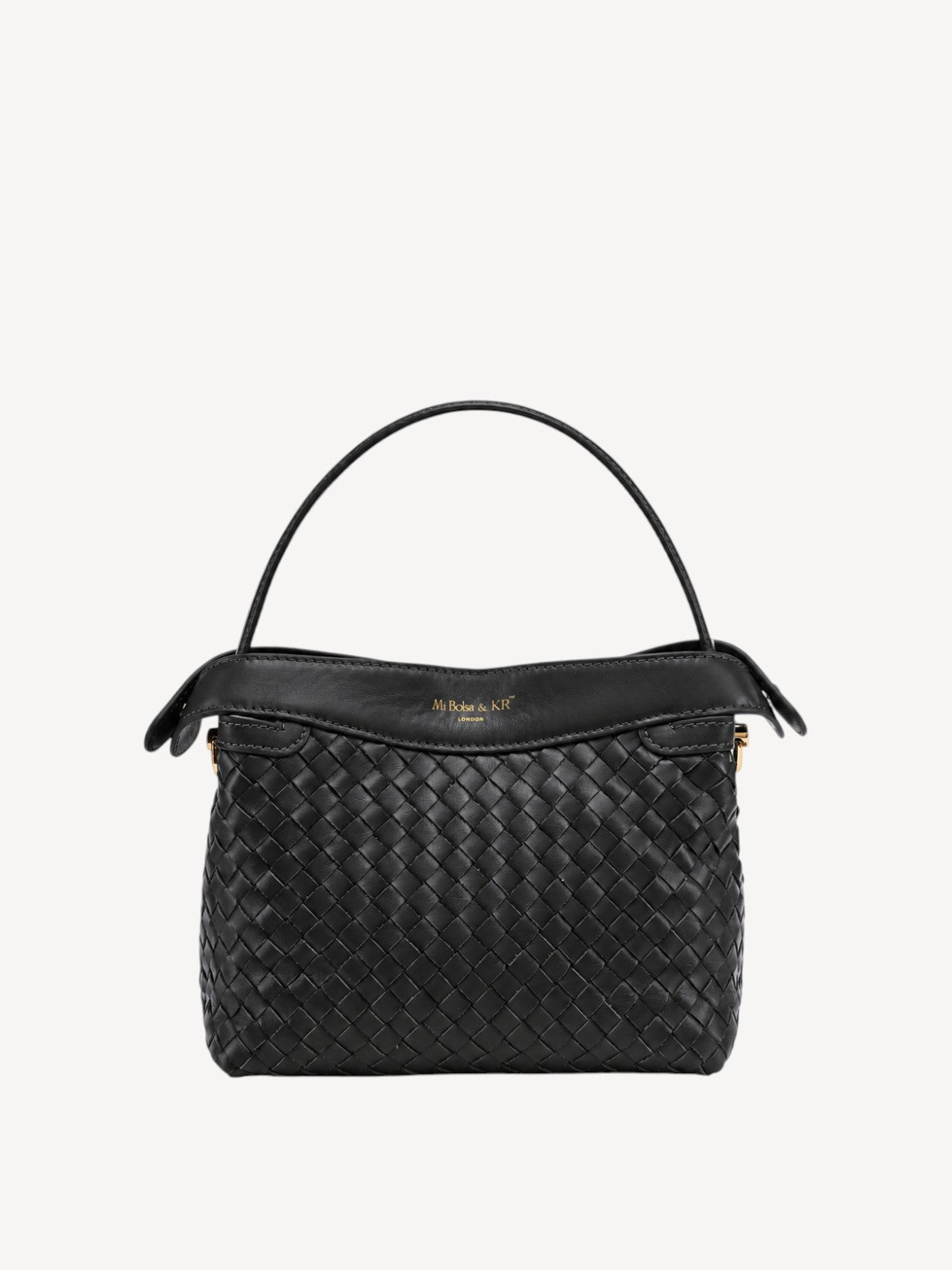 Florence Top Handle Woven Bag - Black