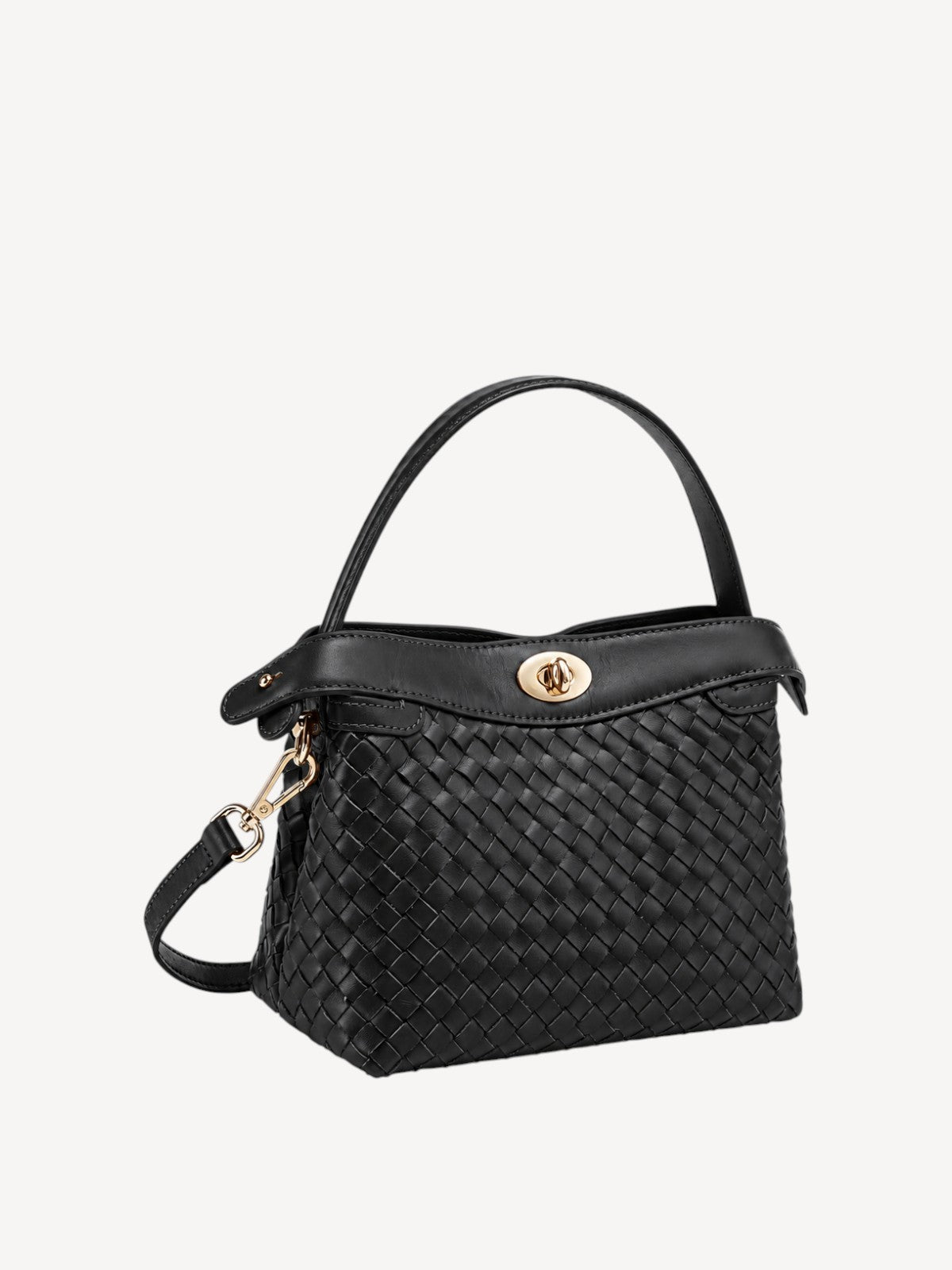 Florence Top Handle Woven Bag - Black