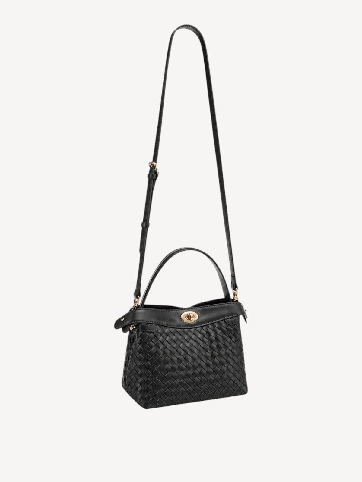 Florence Top Handle Woven Bag - Black