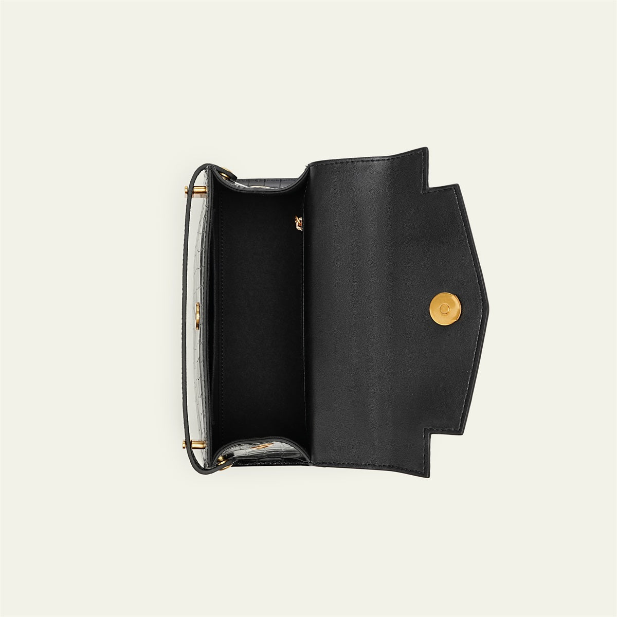 Kensington - Top Handle Black Mi Croc Embossed