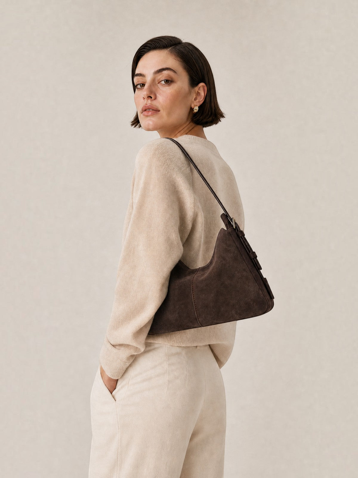 Madolyn Shoulder - Suede Mocha