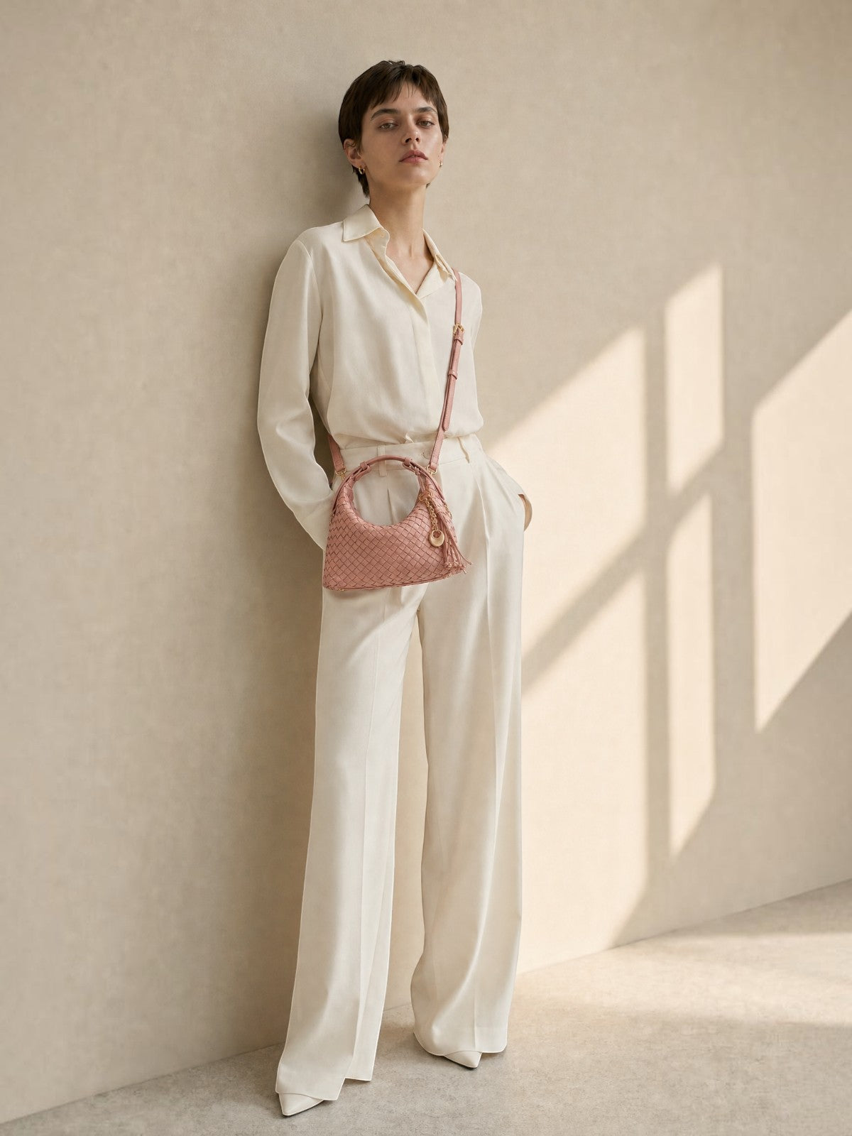 Camilla Half Moon Woven - Sakura Pink