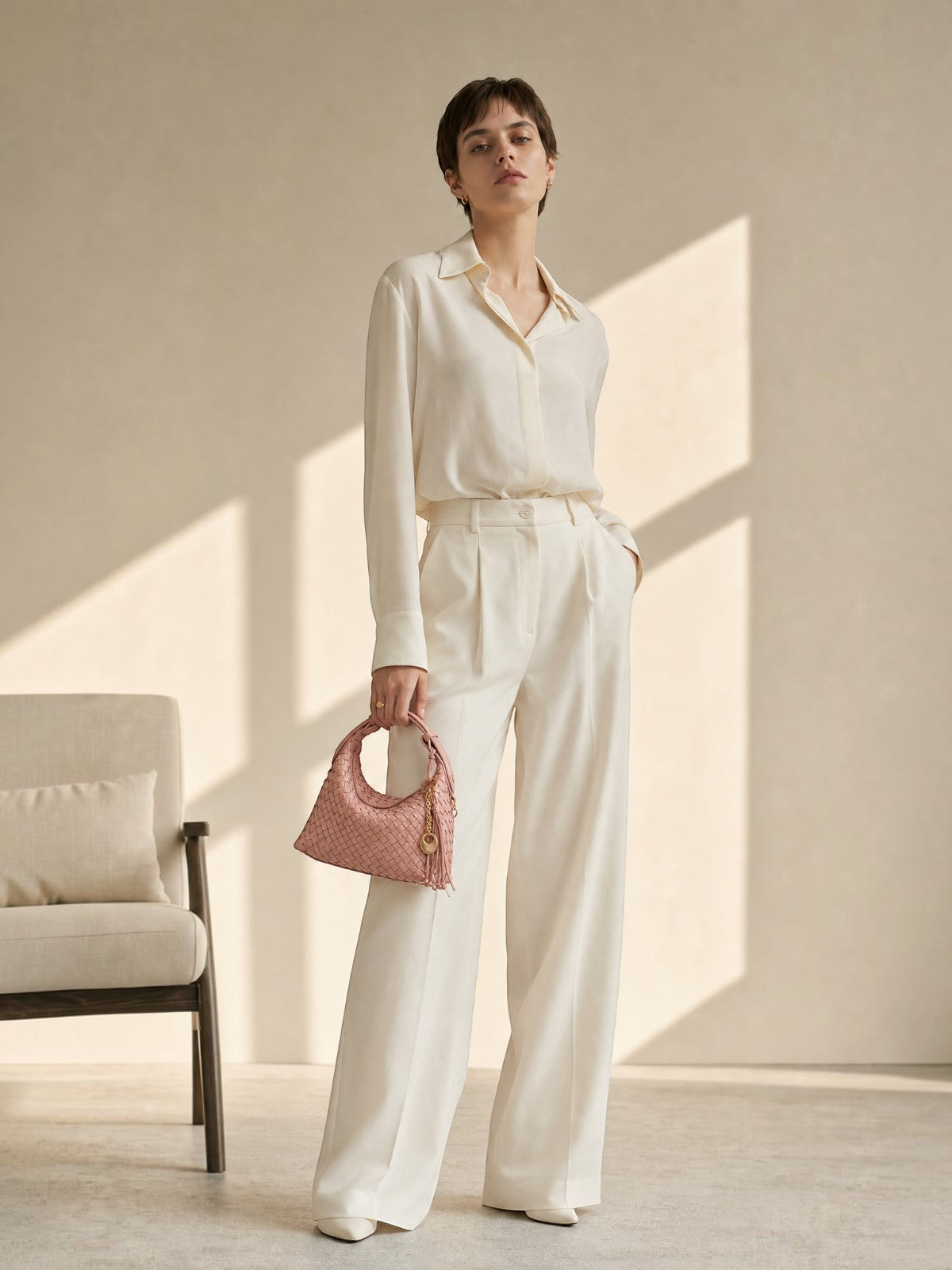 Camilla Half Moon Woven - Sakura Pink