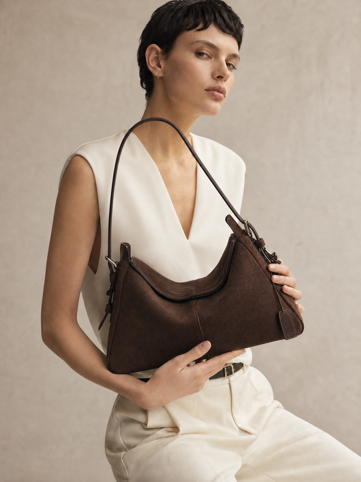 Madolyn Shoulder - Suede Mocha