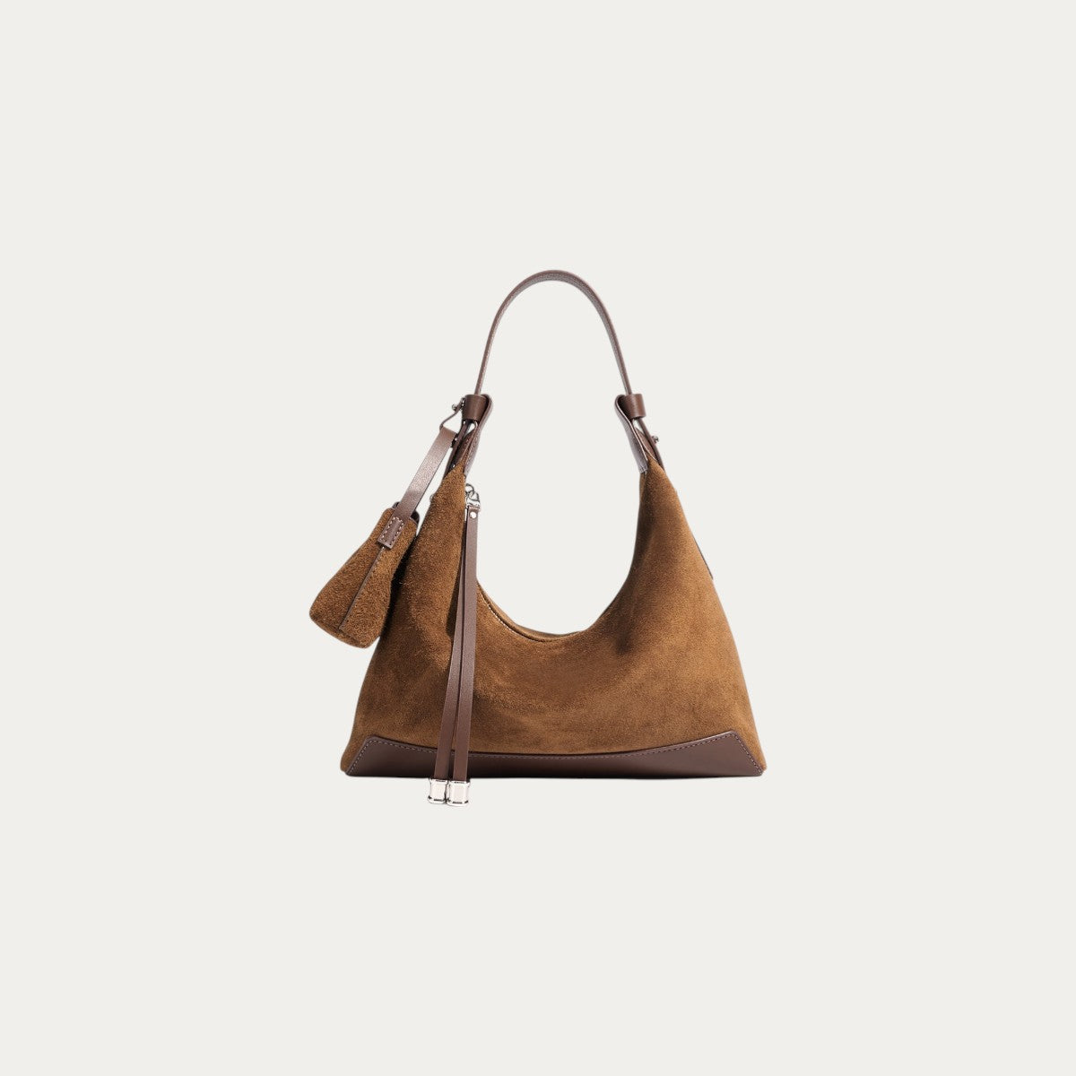 Suede Hobo/Tote - Brown