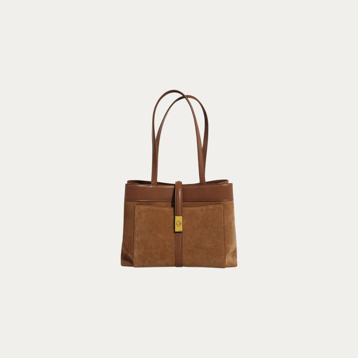 Suede Shoulder/Tote - Brown