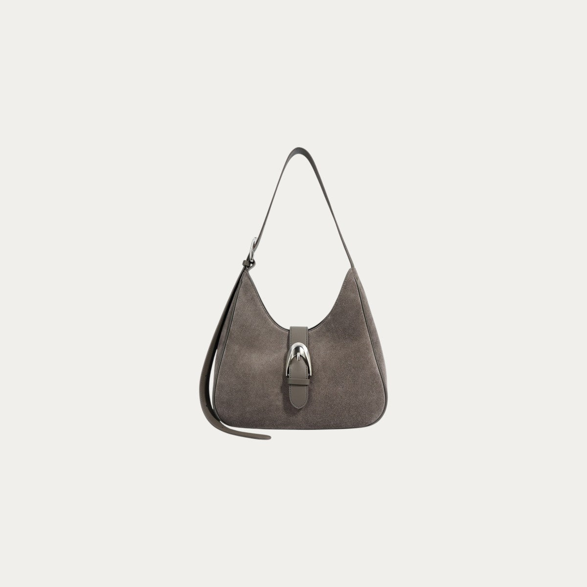 Suede Shoulder Bag - Grey