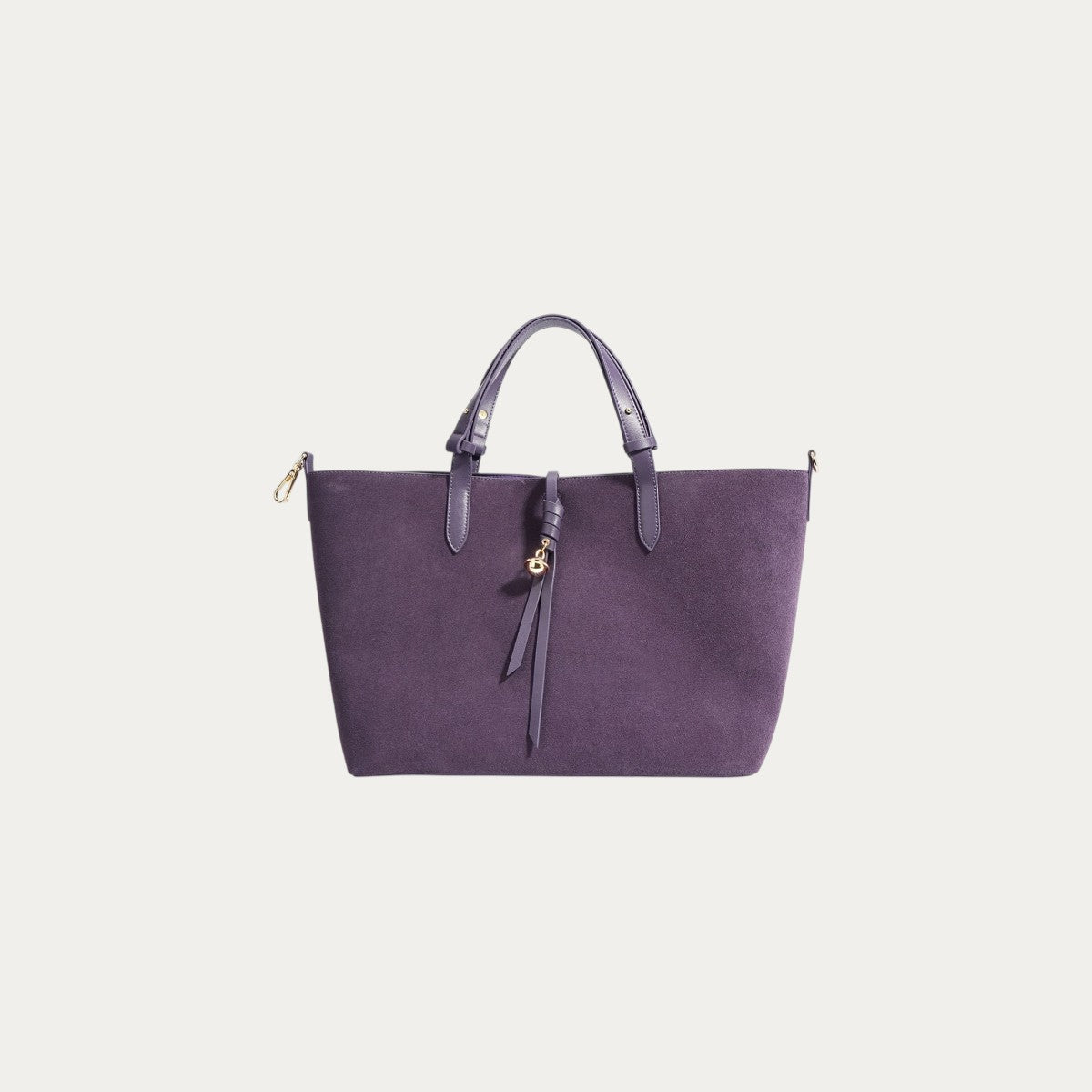 Suede Tote Bag - Purple
