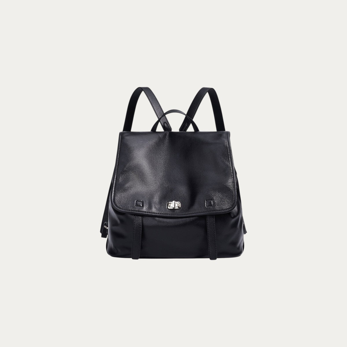 Vegetable-Tanned Cowhide Backpack - Black