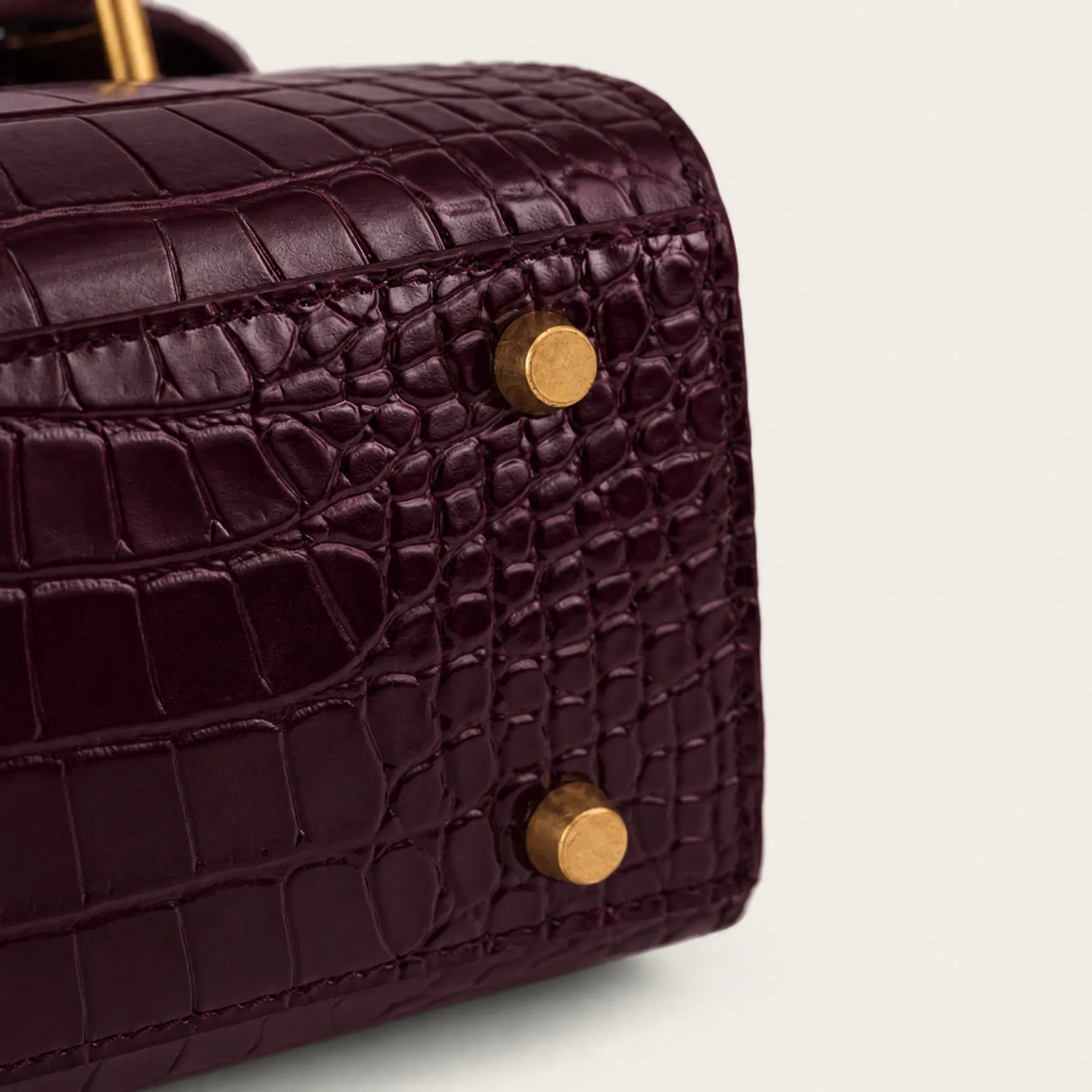 "Mi" Top Handle - Burgundy Croc Embossed
