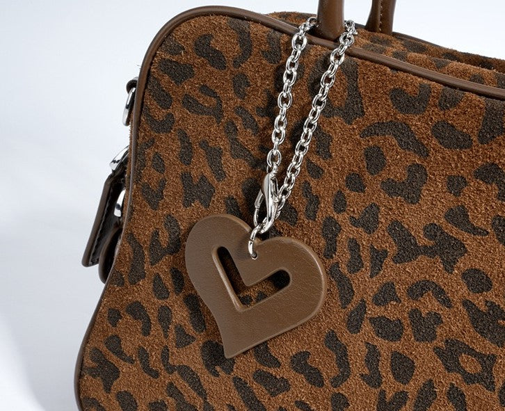 Suede Top Handle -Leopard print