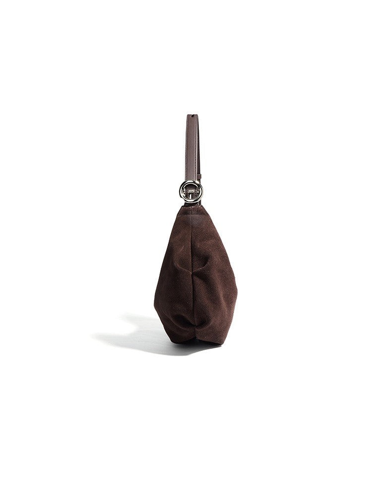 Suede Shoulder Bag - Coffee