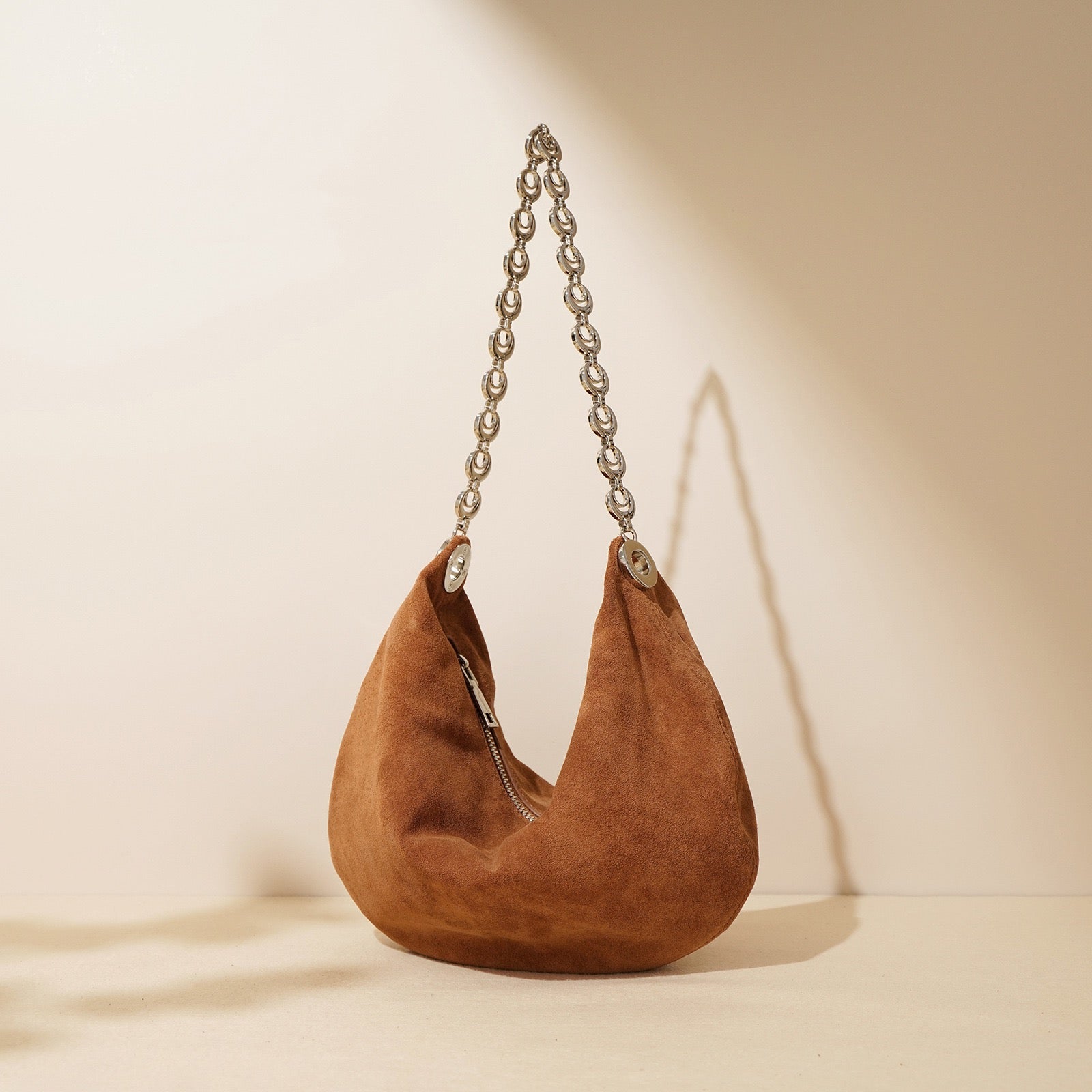 Suede Shoulder Bag-Coffee