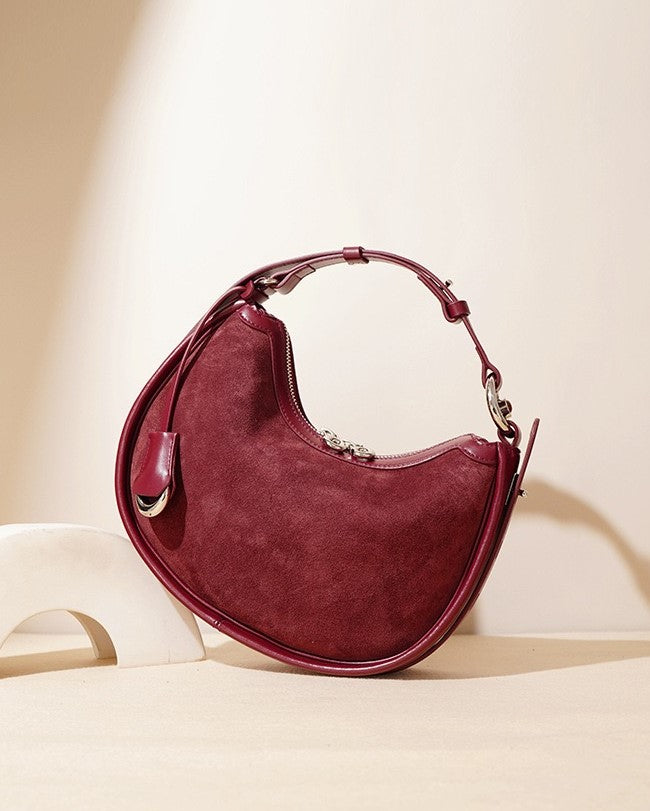 Honora Suede Bag - Burgundy