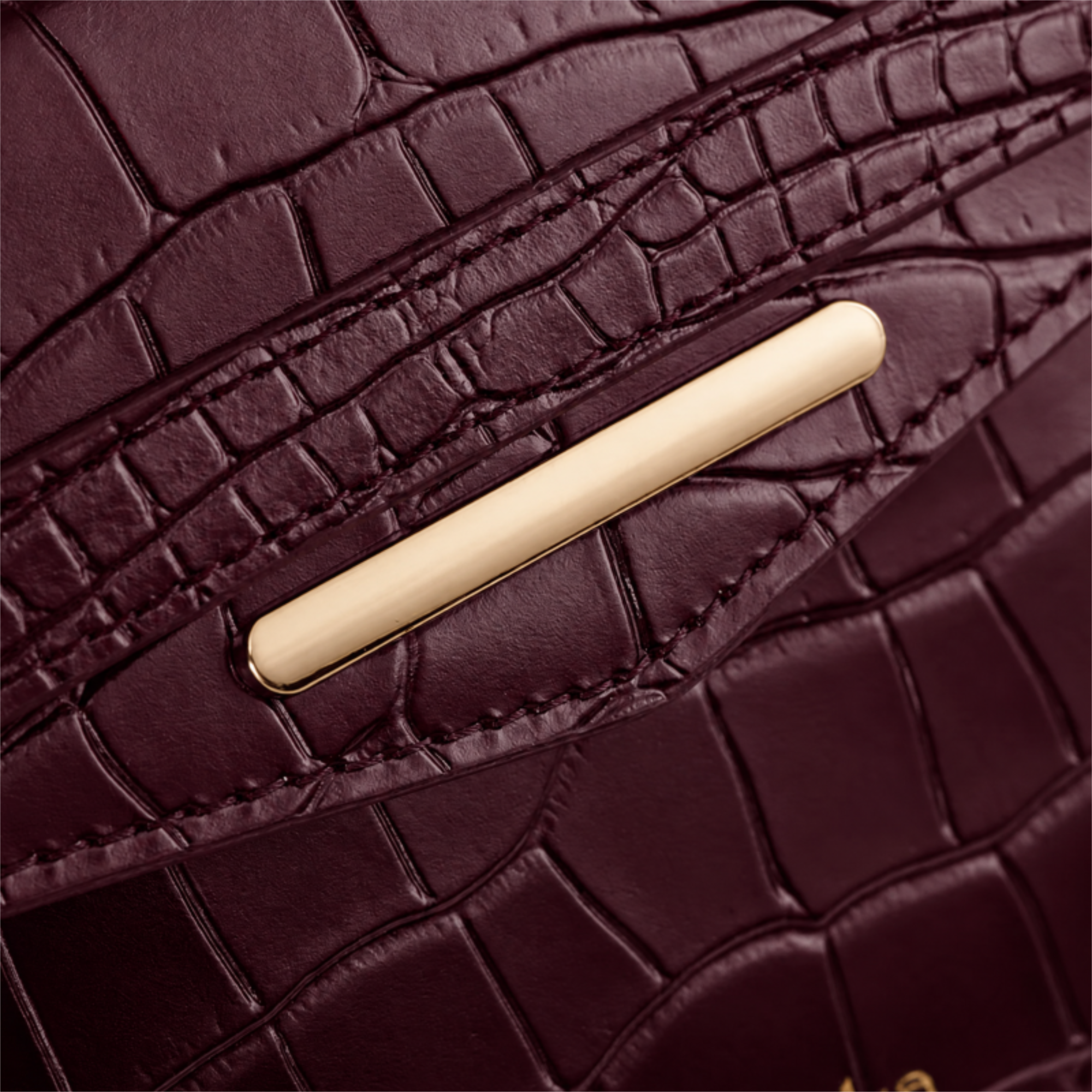 "Mi" Top Handle - Burgundy Croc Embossed