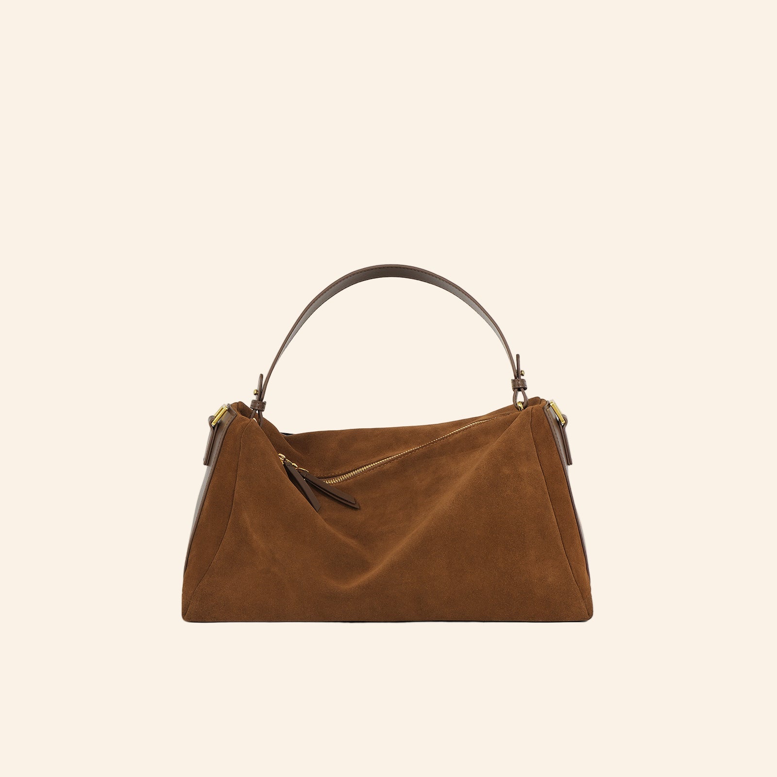 Suede Top Handle/Crossbody - Brown
