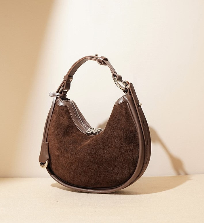 Honora Suede Bag - Brown