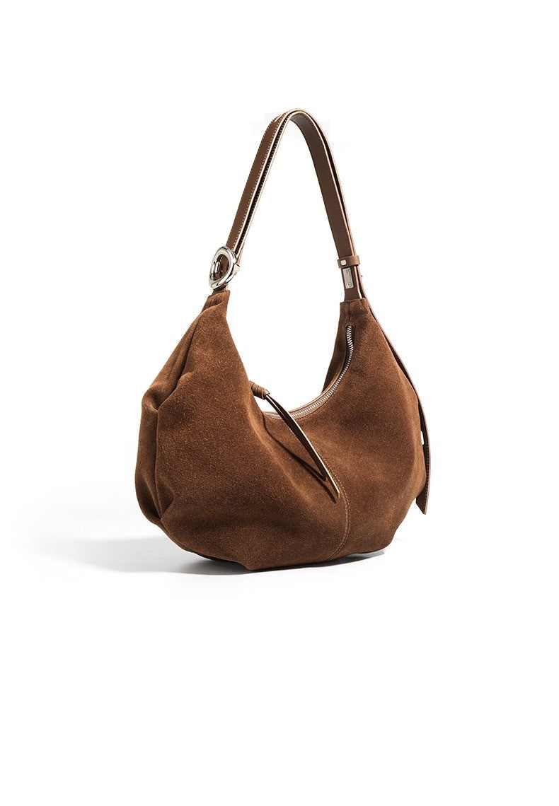 Suede Shoulder Bag - Coffee