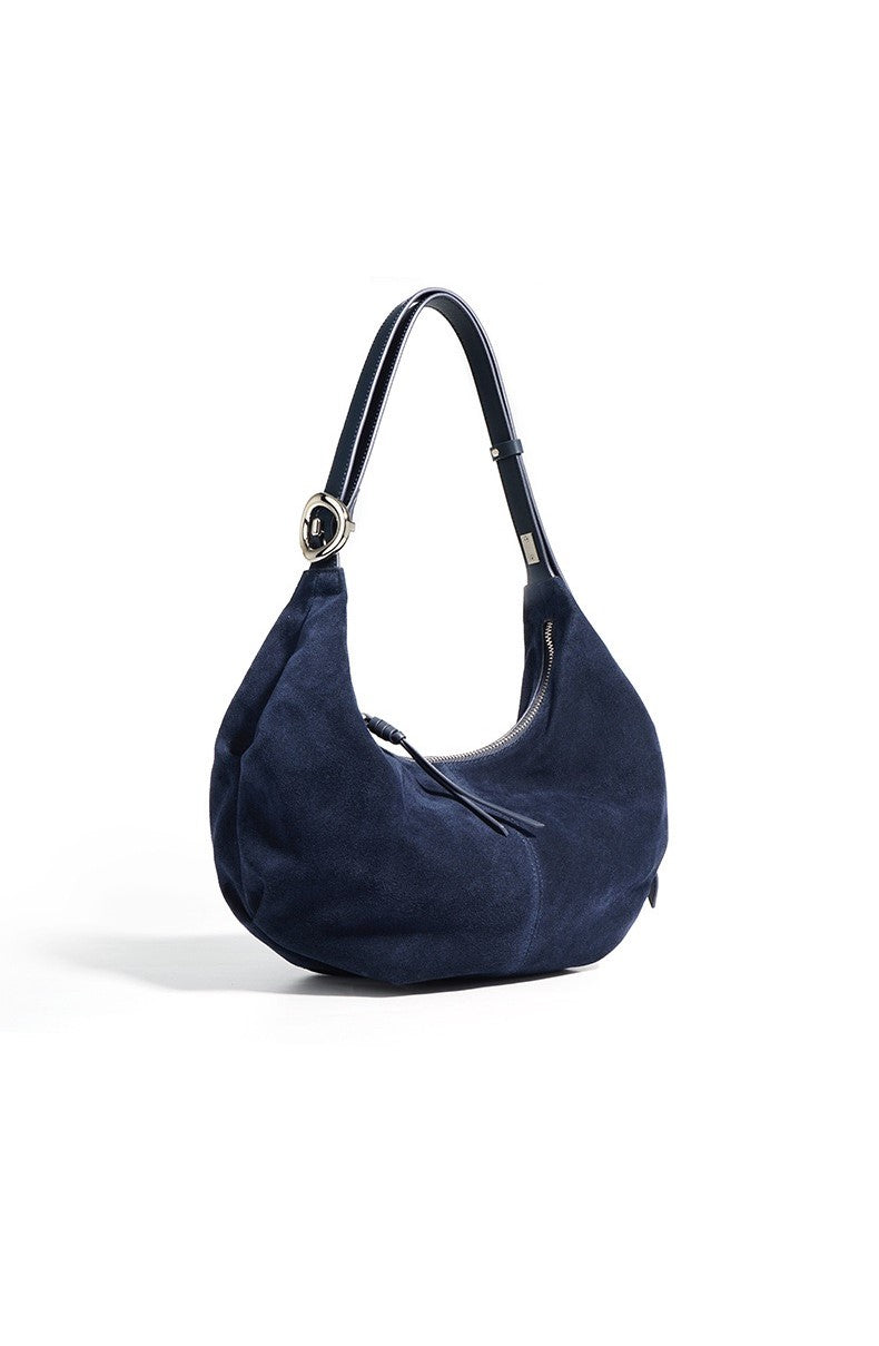 Suede Shoulder Bag - Blue