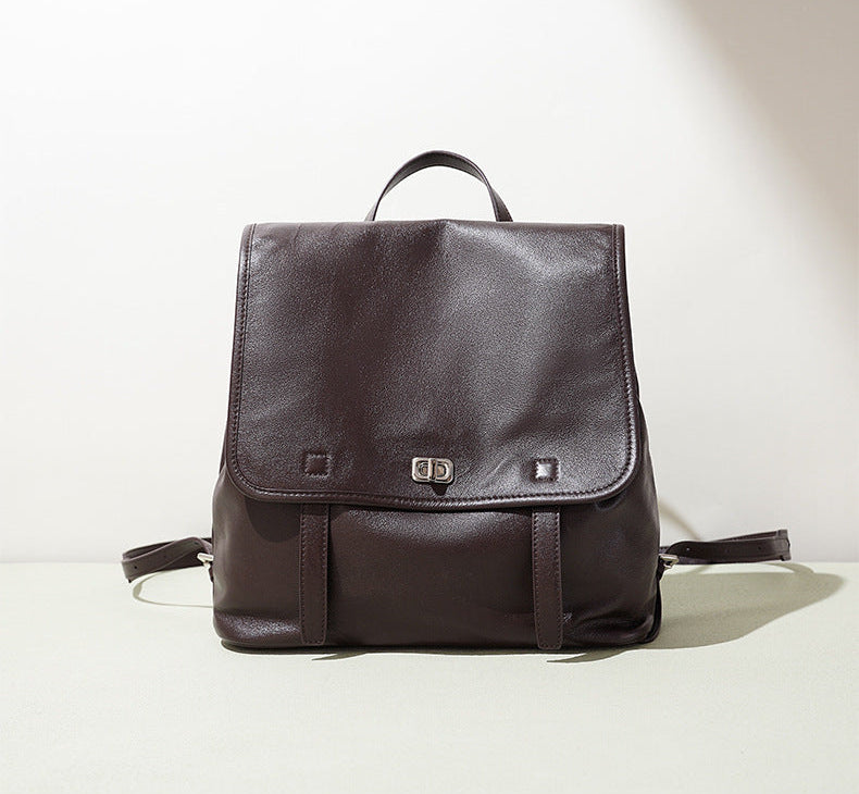 Vegetable-Tanned Cowhide Backpack - Black