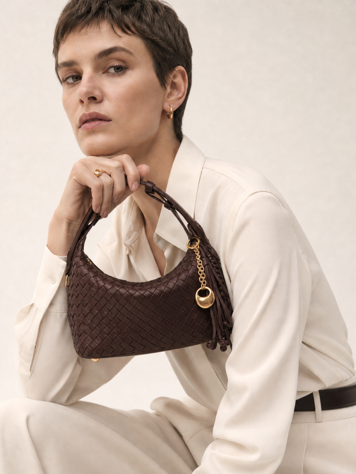 Camilla Half Moon Woven - Mocha