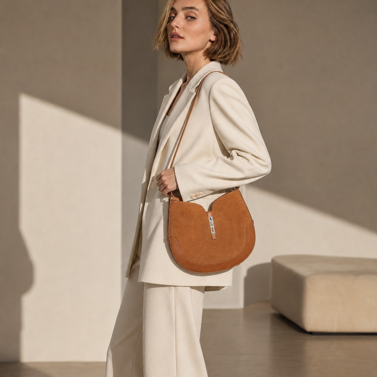 Cotswolds Shoulder - Brown Suede