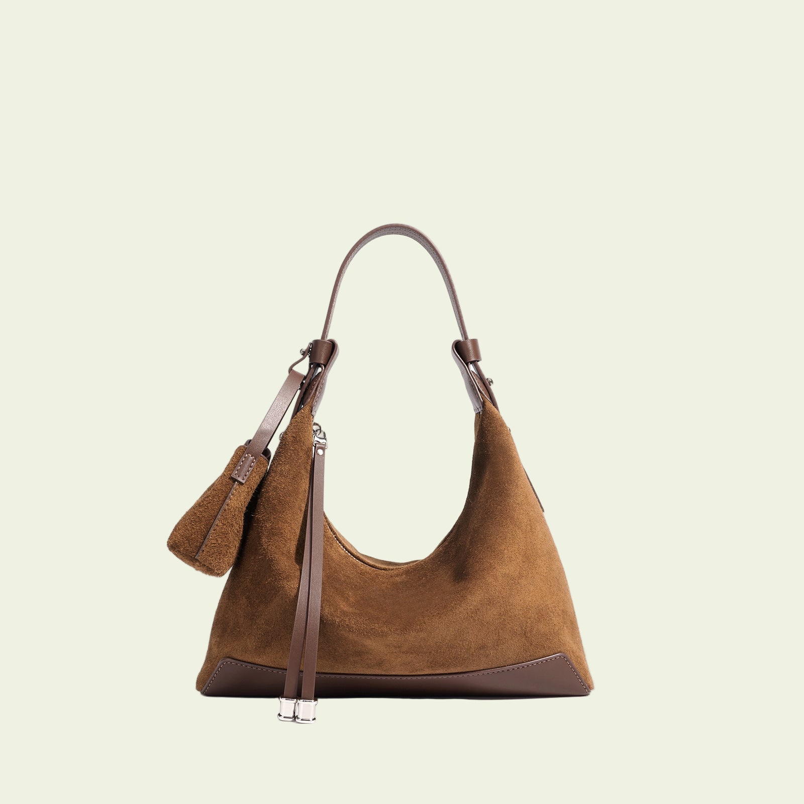 Suede Hobo/Tote - Brown