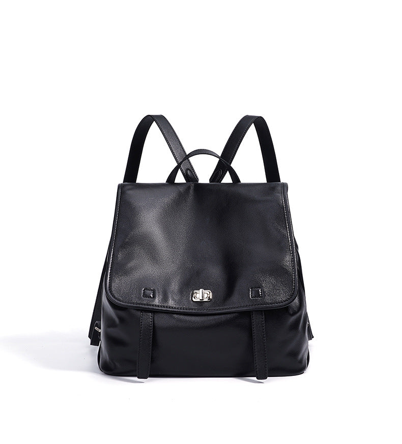 Vegetable-Tanned Cowhide Backpack - Black