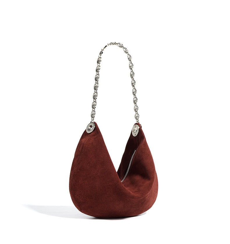 Suede Shoulder Bag-Coffee