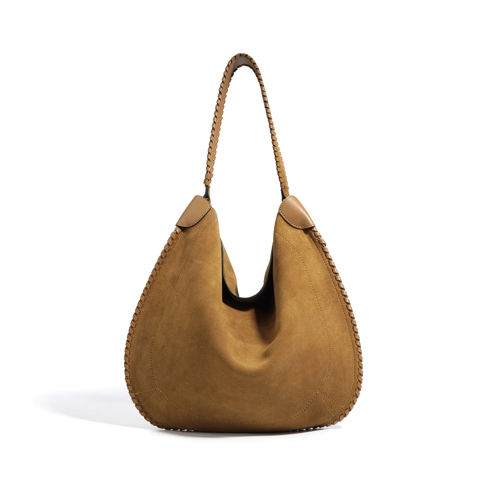 Suede Shoulder Bag - Brown