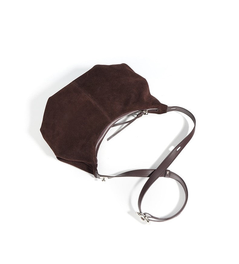 Suede Shoulder Bag - Coffee