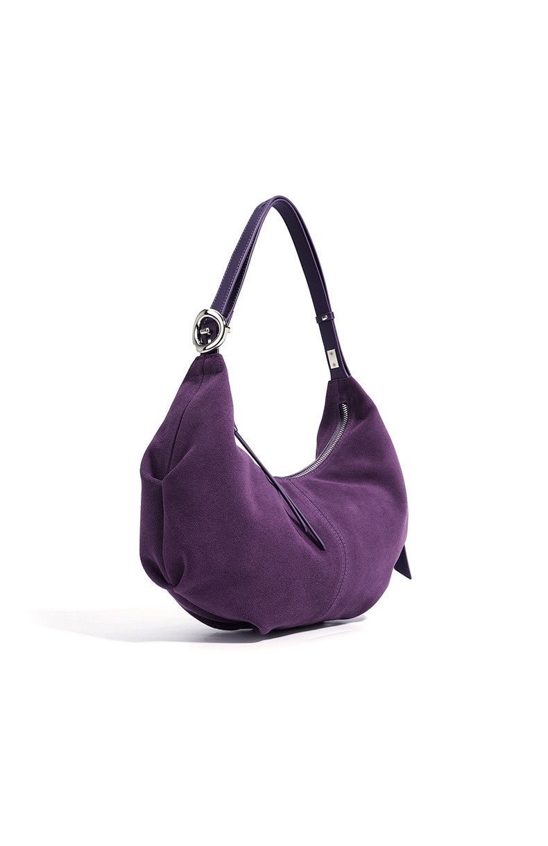 Suede Shoulder Bag - Purple