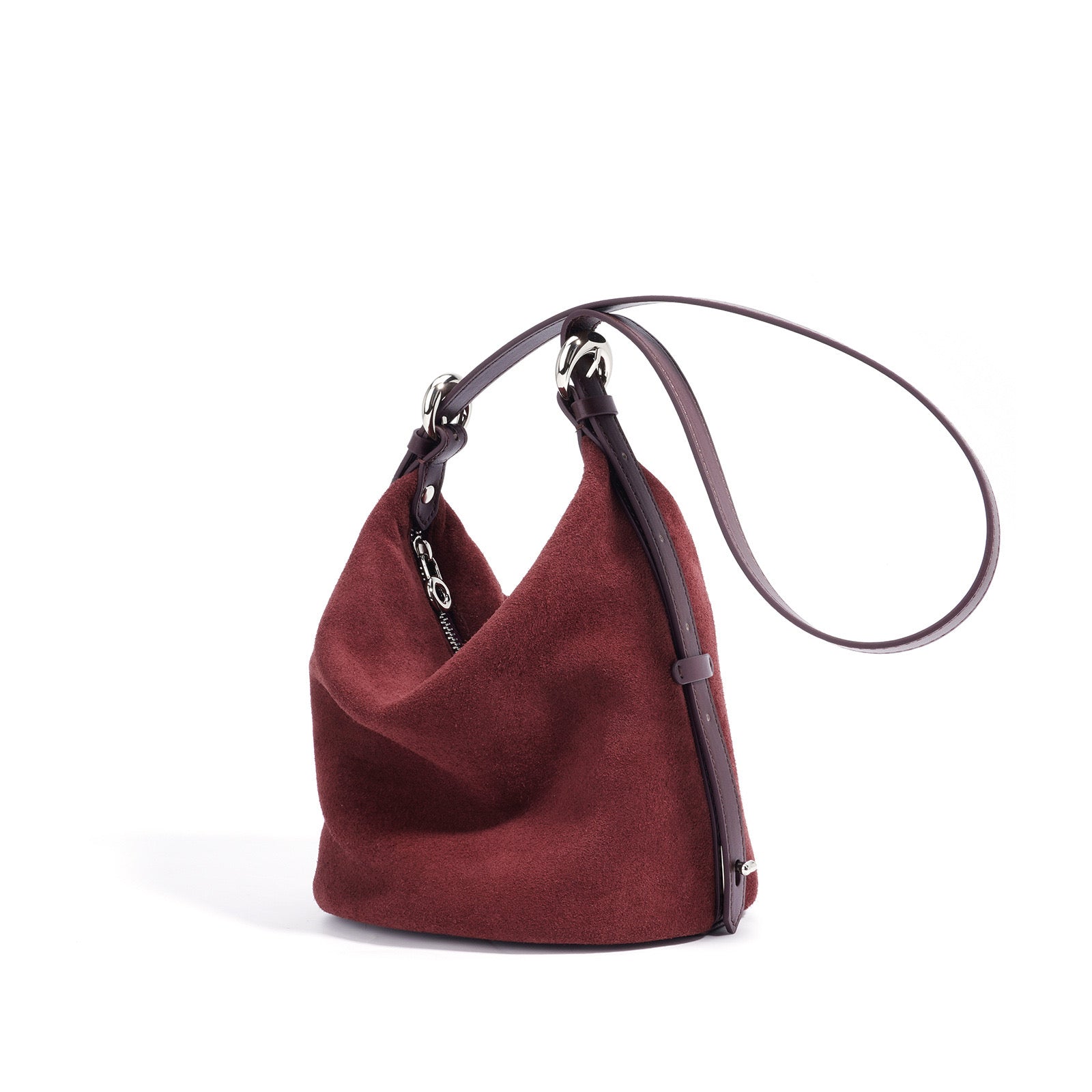 Suede Shoulder Bag - Brown