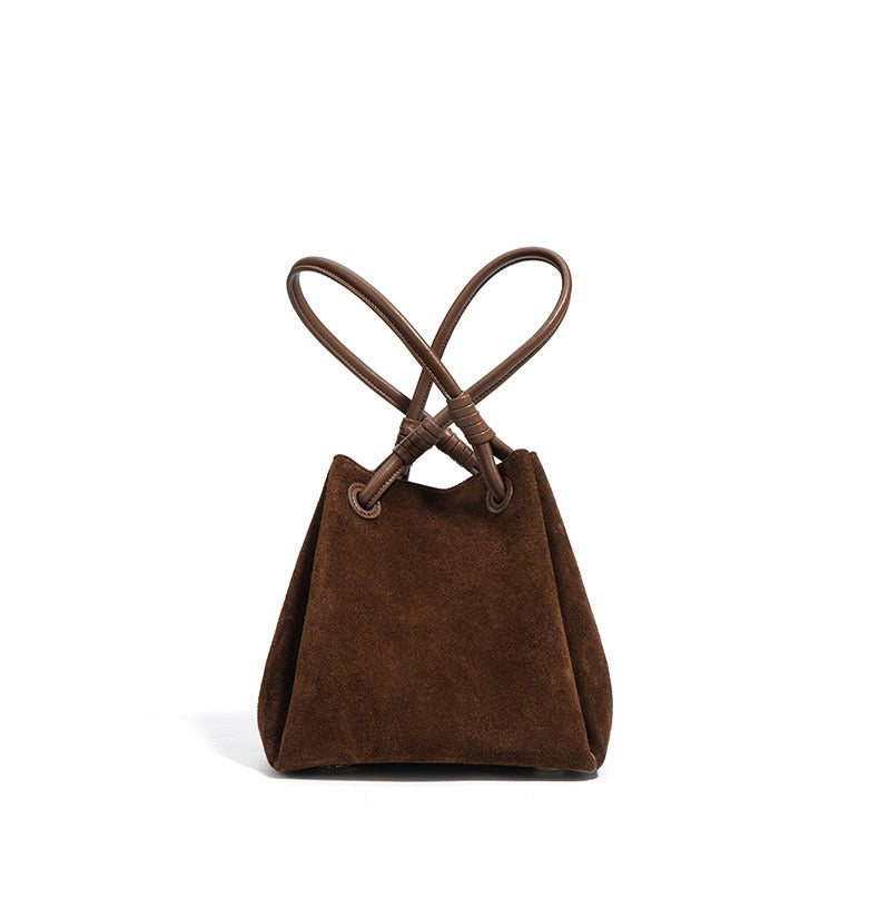 Suede Shoulder Bag - Brown