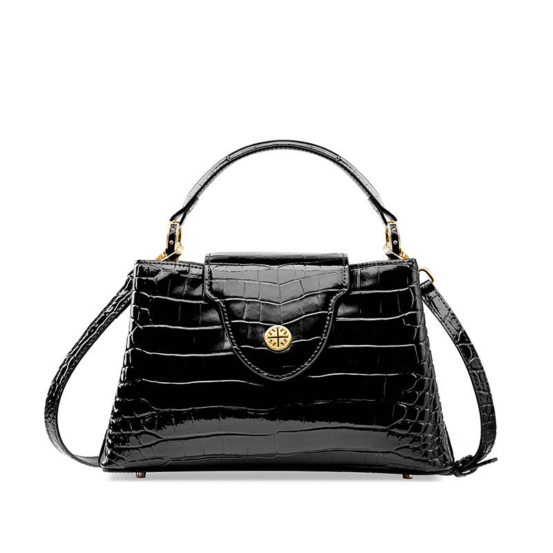 First Layer Cowhide Sakura Croc Embossed Tote Bag