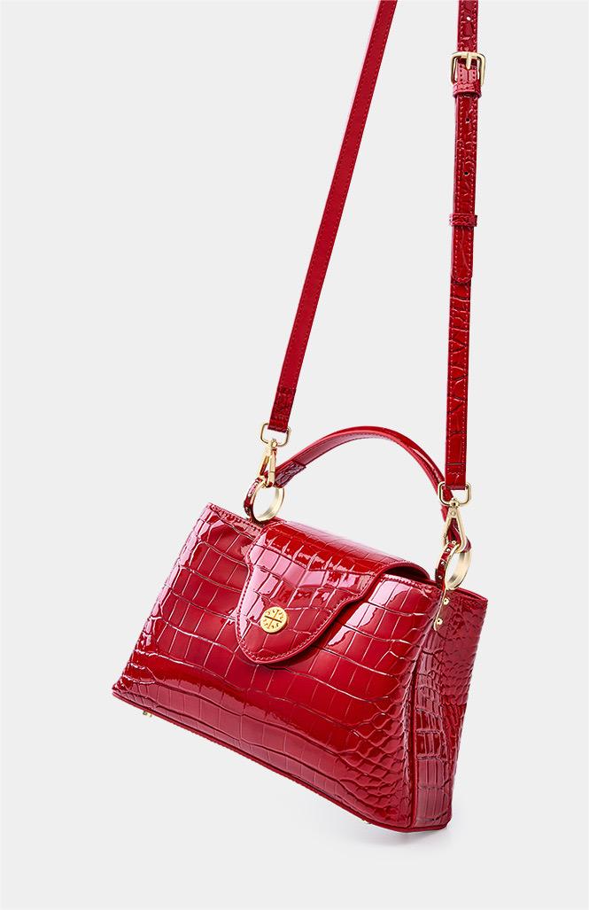 First Layer Cowhide Sakura Croc Embossed Tote Bag