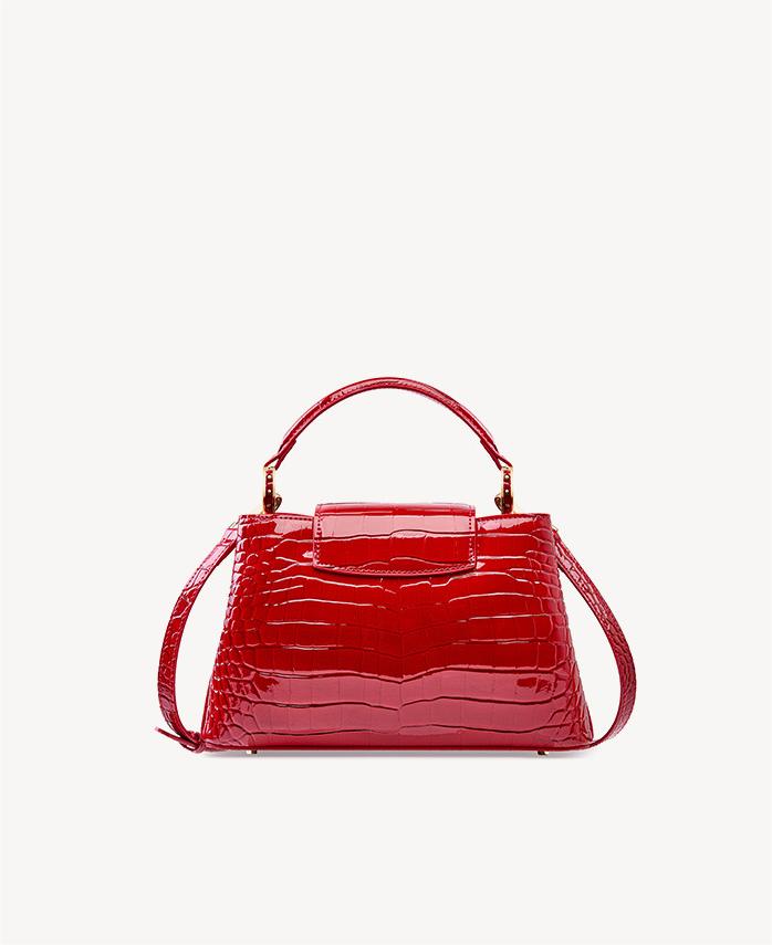 First Layer Cowhide Sakura Croc Embossed Tote Bag